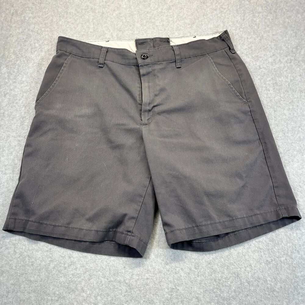 Red Kap Mens 36 Charcoal Gray Work Shorts PT26CHO Flat Front Twill 10 Inseam